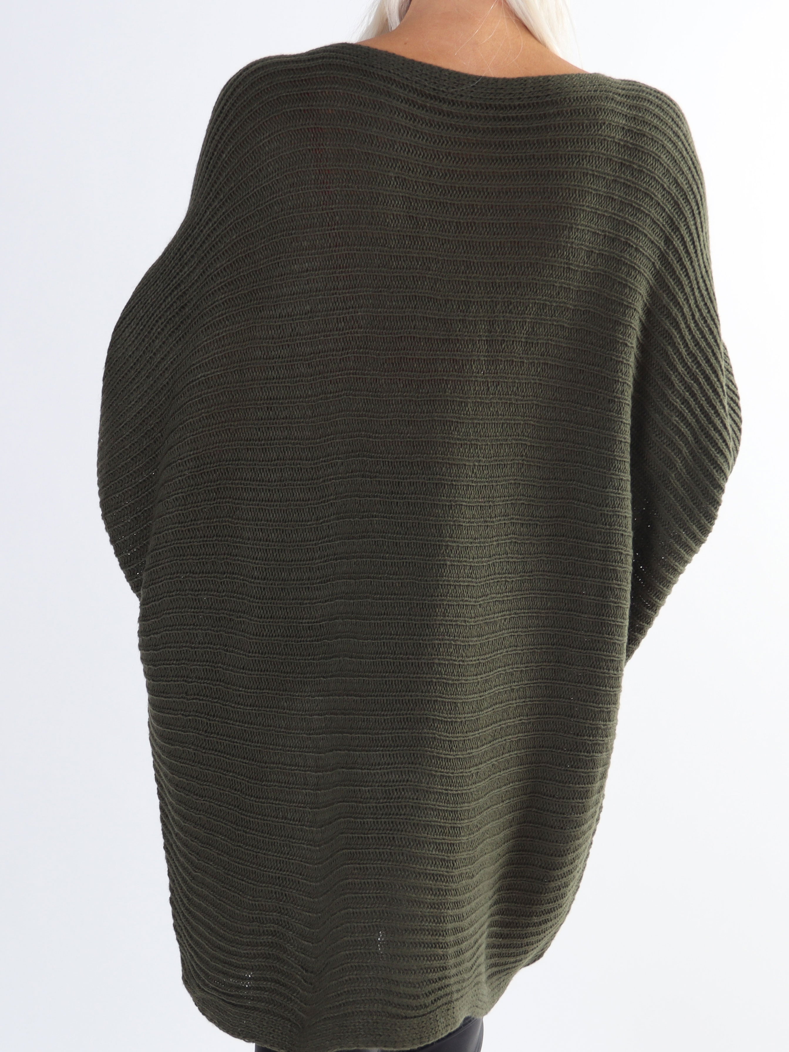 Gabbi - Plus size strik med flagermusærmer